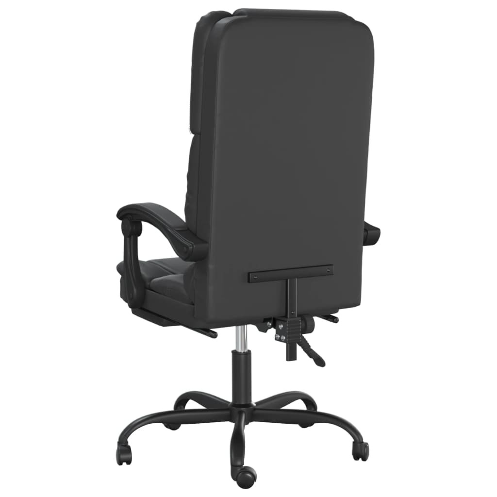 Office Chair with Massage Function Black Faux Leather