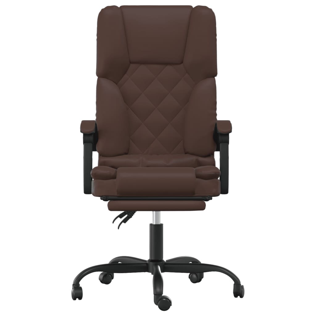 Fauteuil de bureau massant marron en similicuir