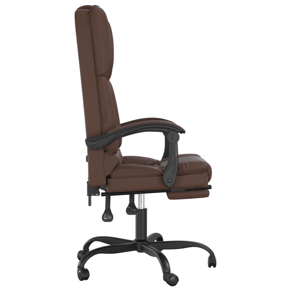 Fauteuil de bureau massant marron en similicuir