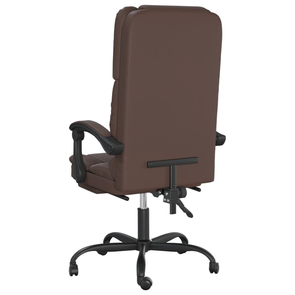 Fauteuil de bureau massant marron en similicuir