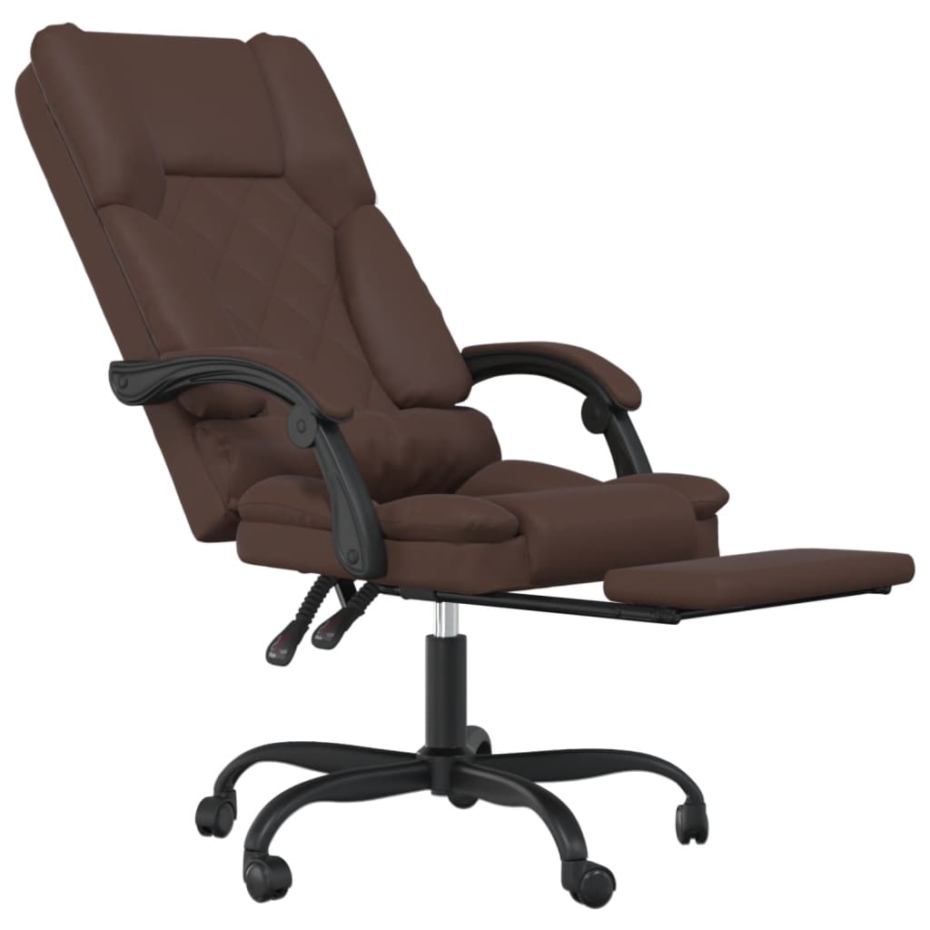 Fauteuil de bureau massant marron en similicuir