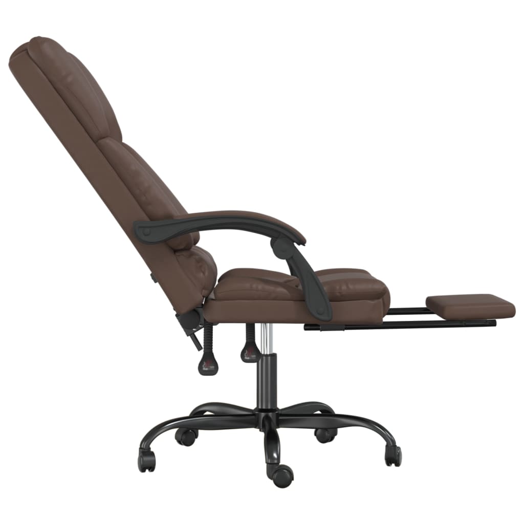Fauteuil de bureau massant marron en similicuir