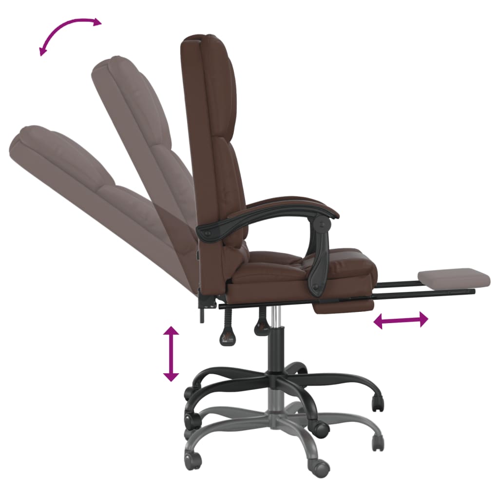 Fauteuil de bureau massant marron en similicuir