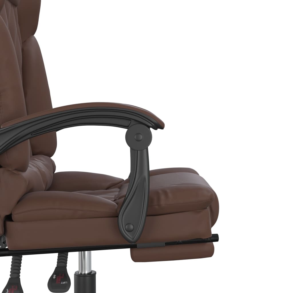 Fauteuil de bureau massant marron en similicuir