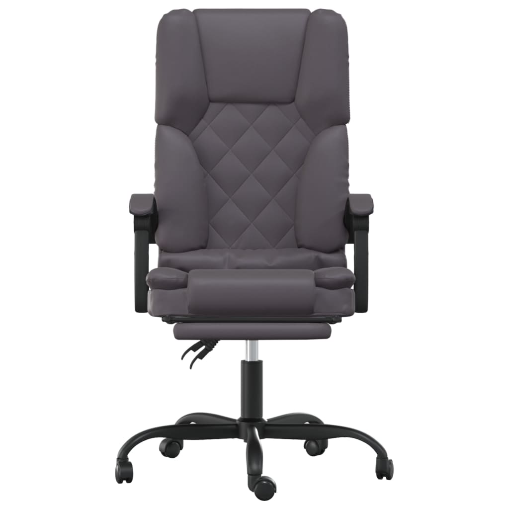 Chaise de bureau massante gris simili cuir