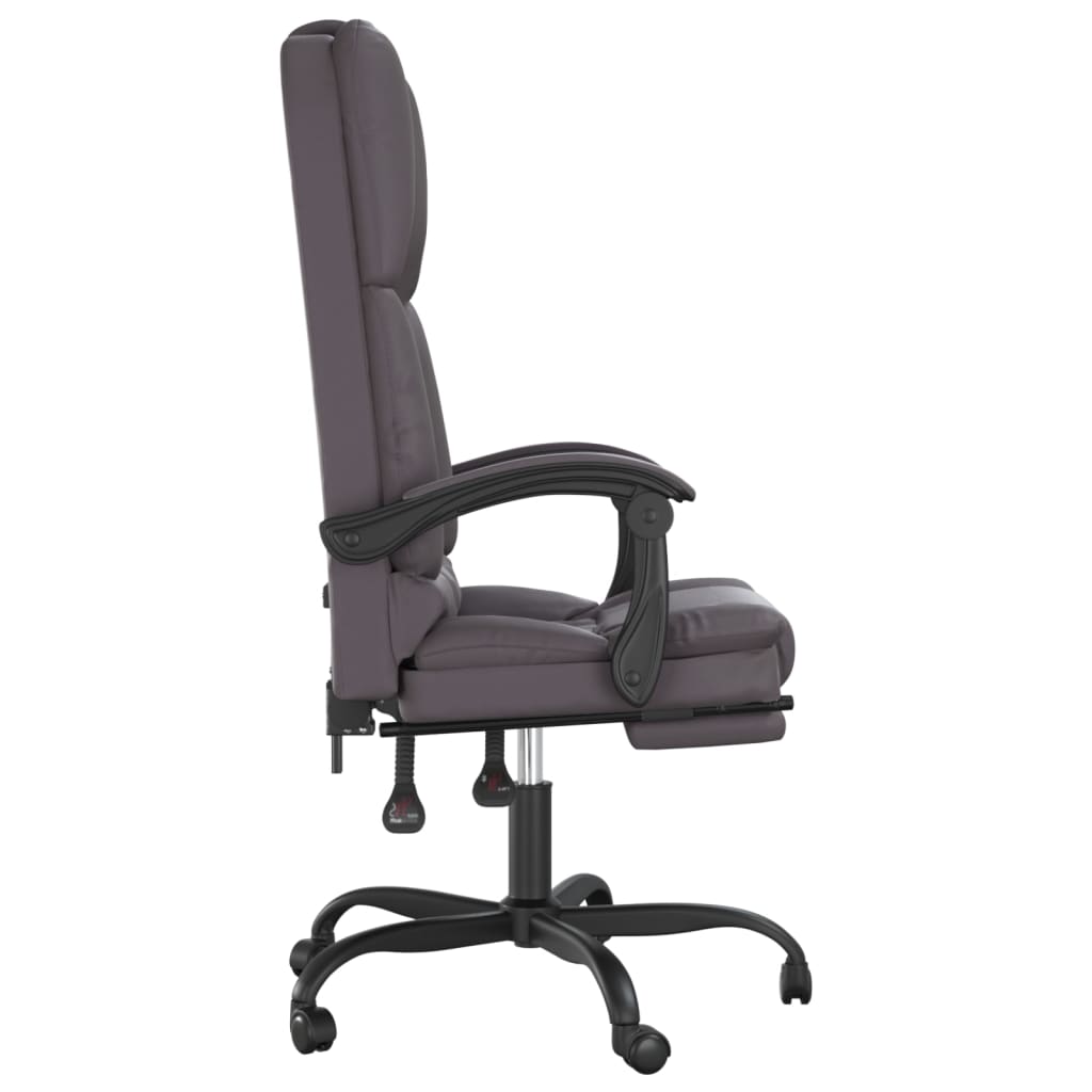 Chaise de bureau massante gris simili cuir