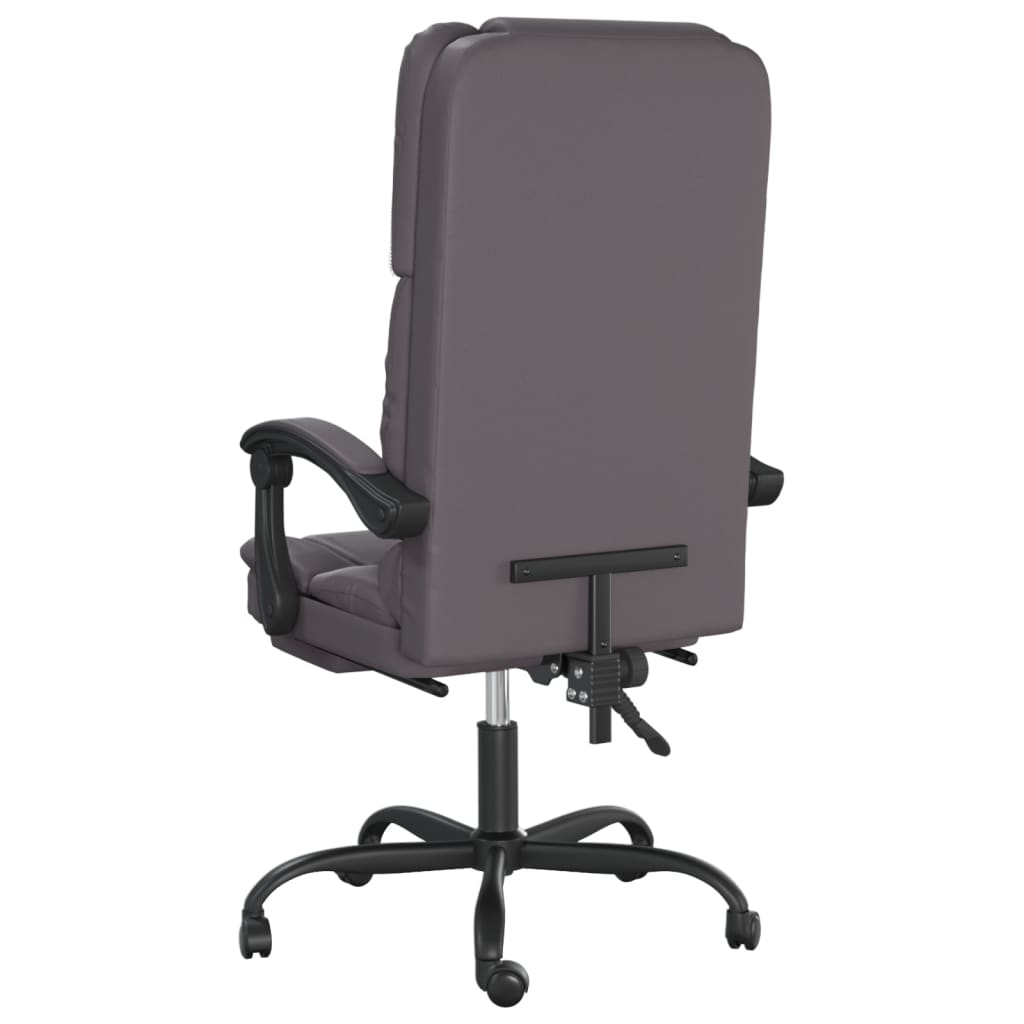 Chaise de bureau massante gris simili cuir