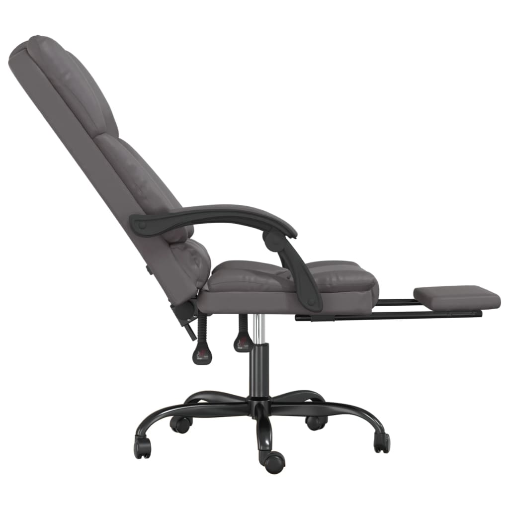 Chaise de bureau massante gris simili cuir
