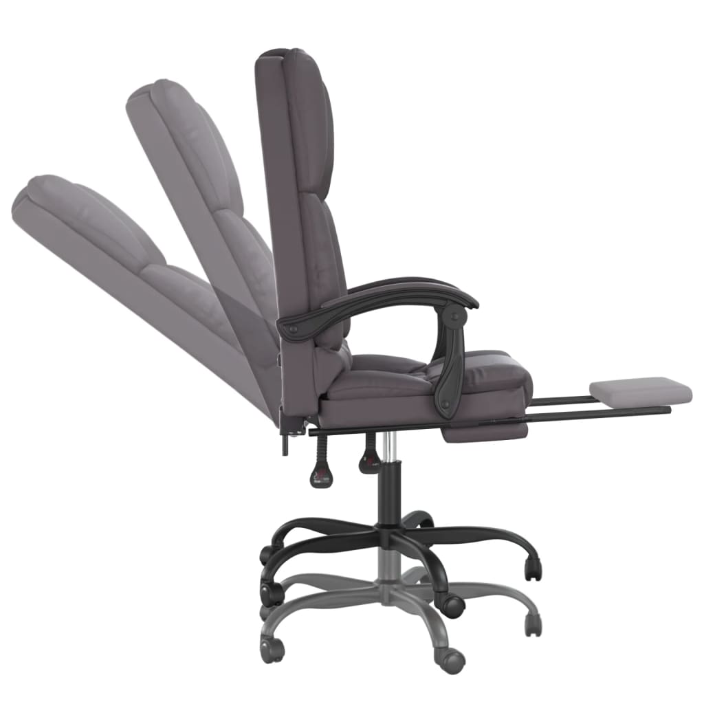 Chaise de bureau massante gris simili cuir