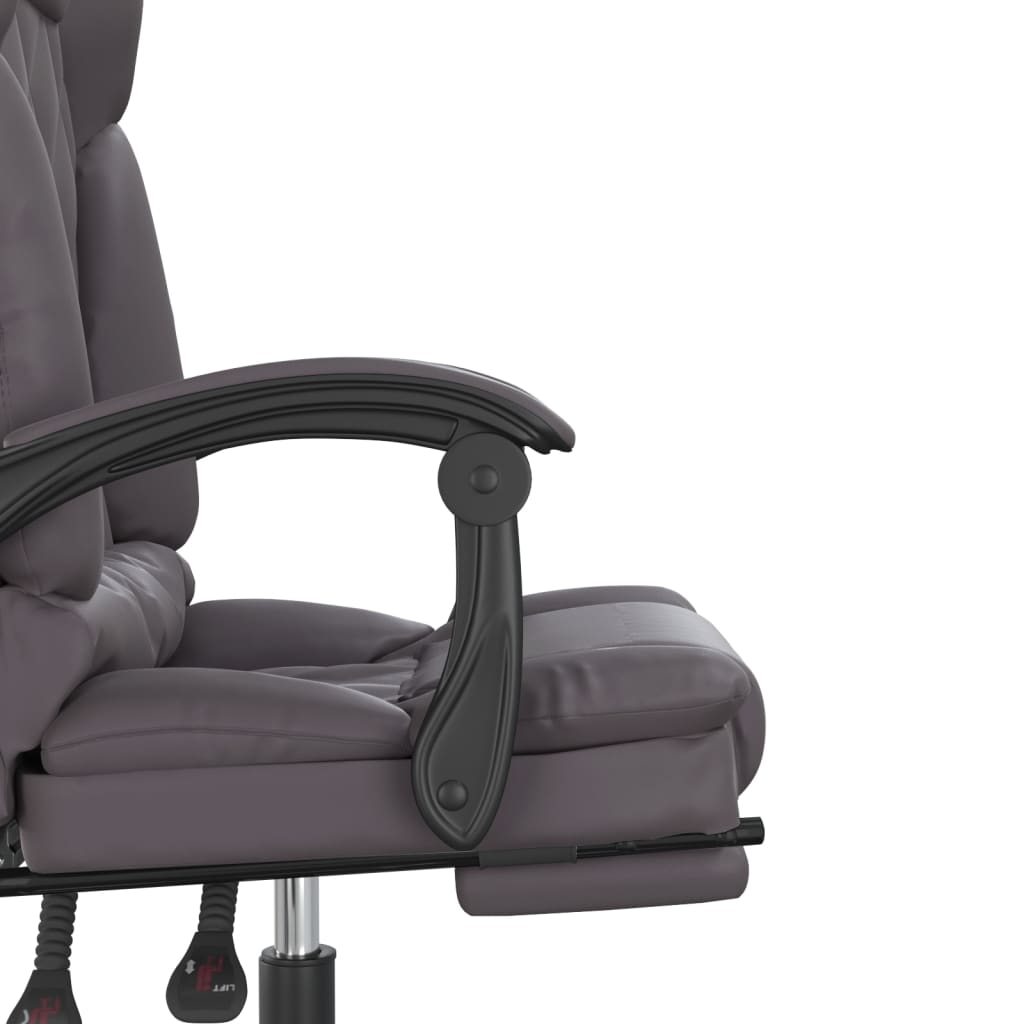 Chaise de bureau massante gris simili cuir