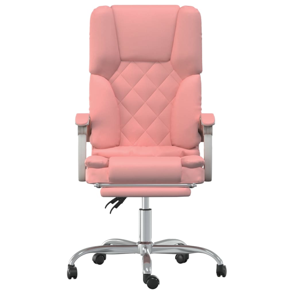Chaise de bureau avec fonction massage en similicuir rose