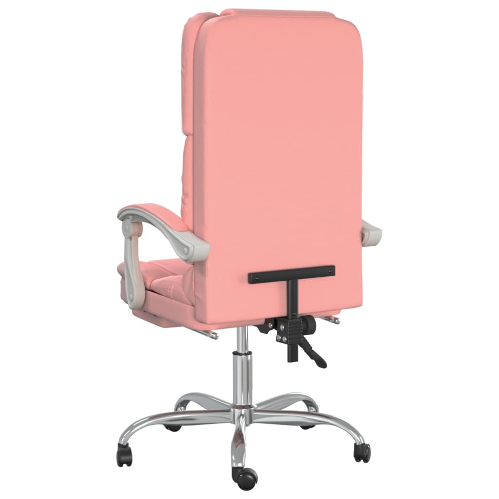 Chaise de bureau avec fonction massage en similicuir rose