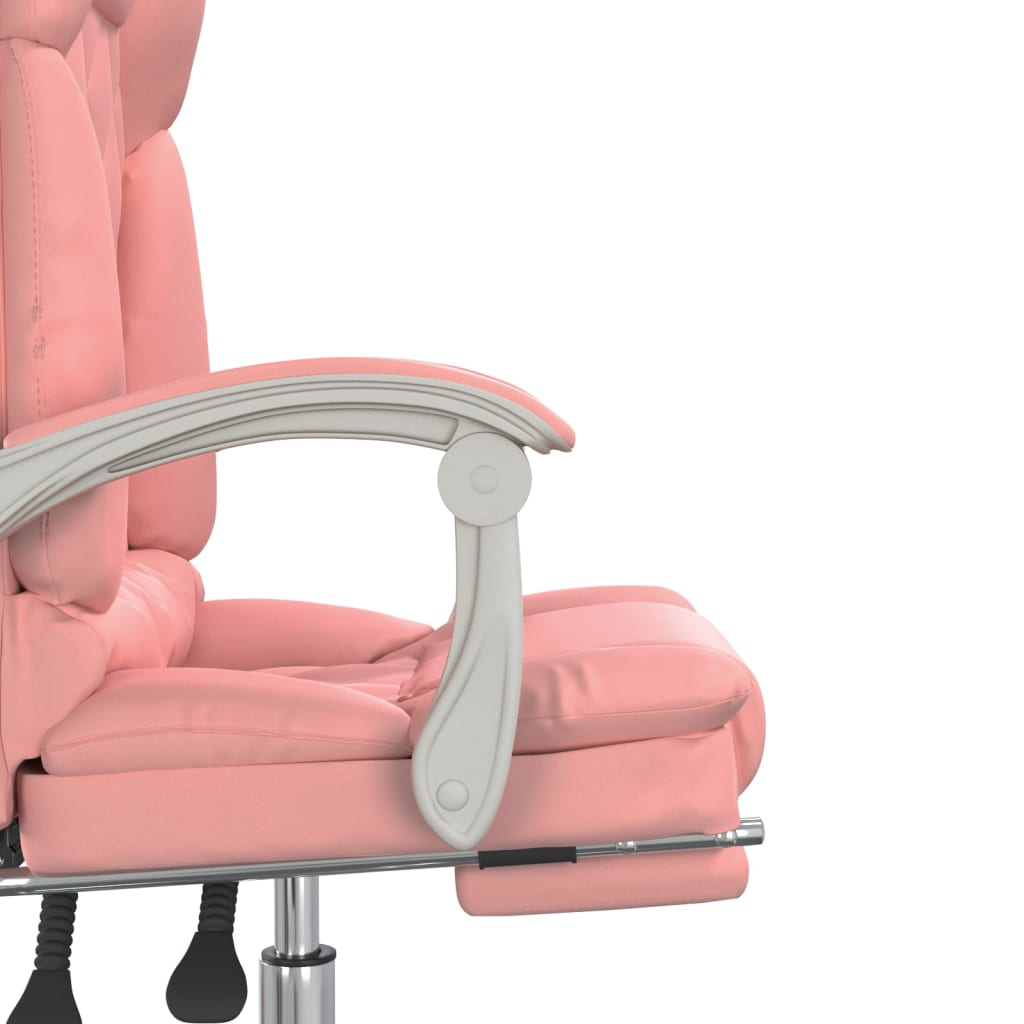 Chaise de bureau avec fonction massage en similicuir rose