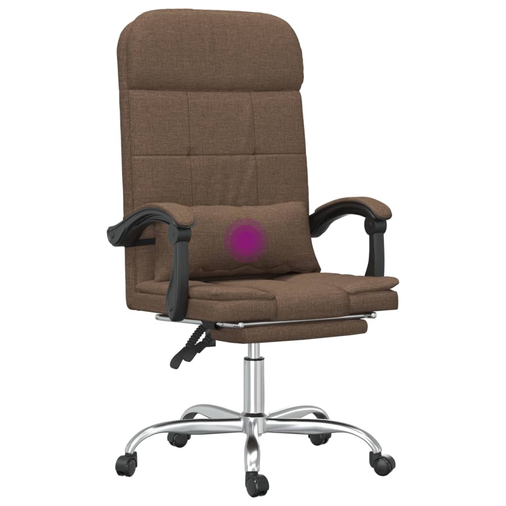 Bürostuhl mit Massagefunktion Braun Stoff