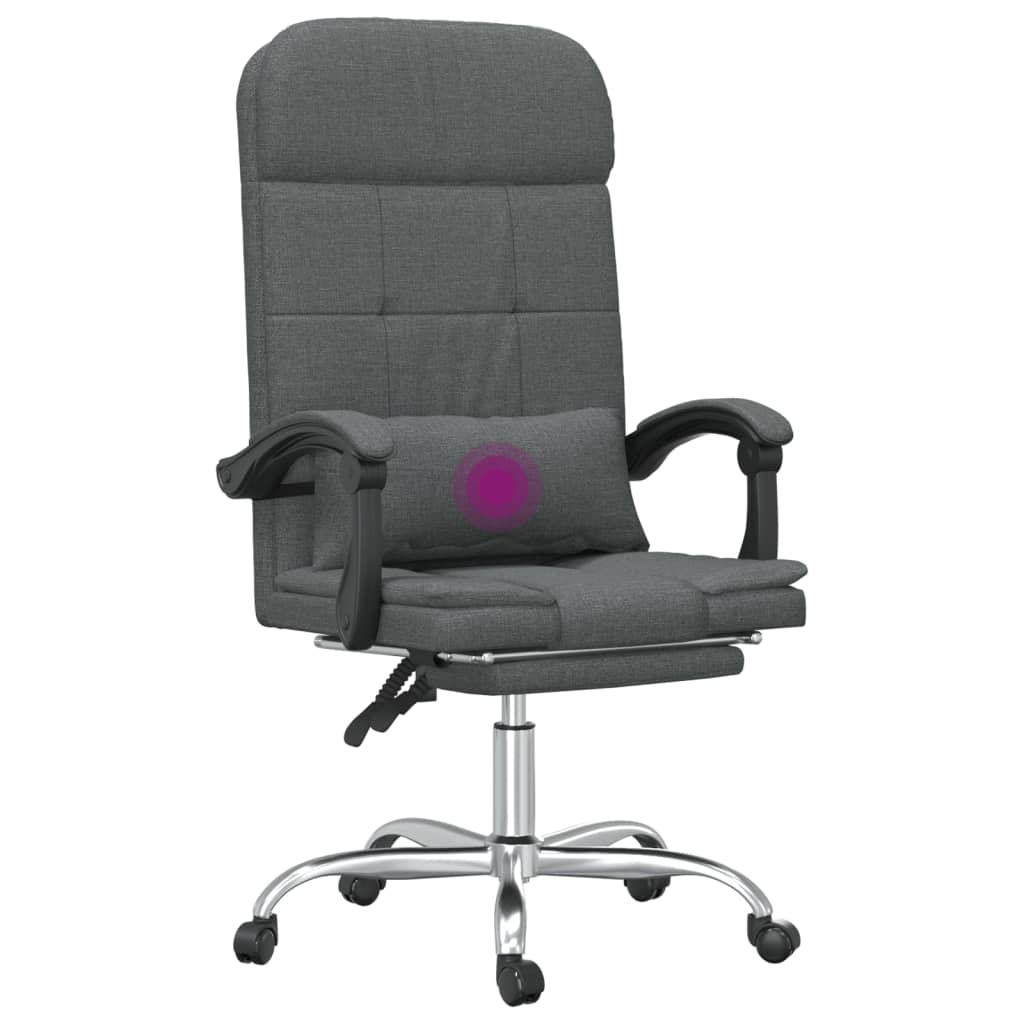 Bürostuhl mit Massagefunktion Dunkelgrau Stoff