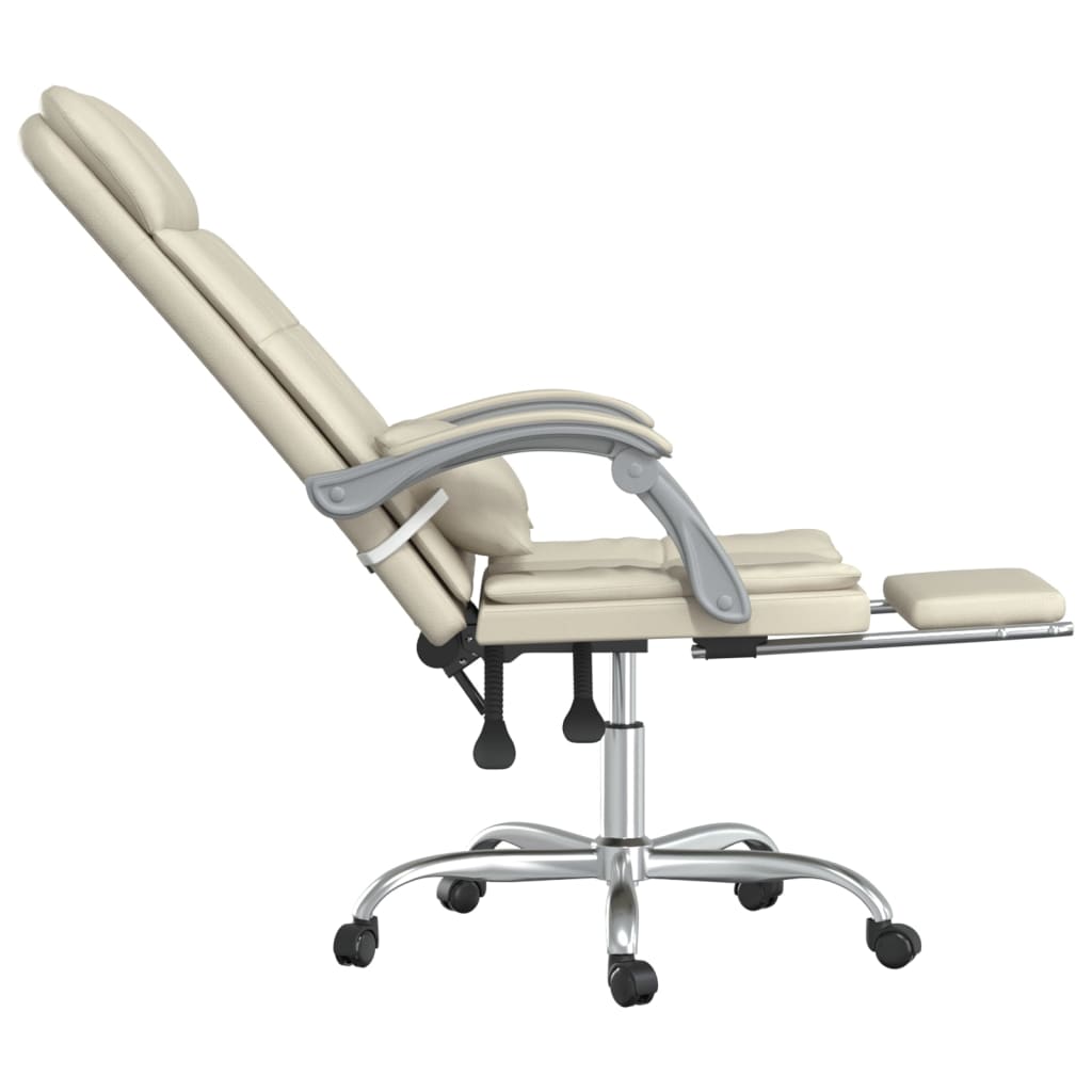 Bürostuhl mit Massagefunktion Creme Kunstleder