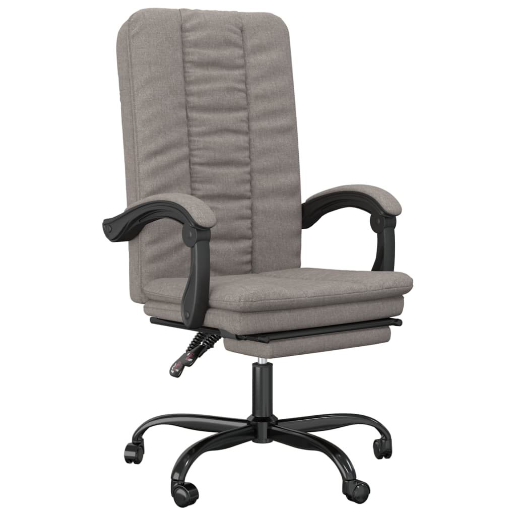 Office Chair with Reclining Function Taupe Fabric