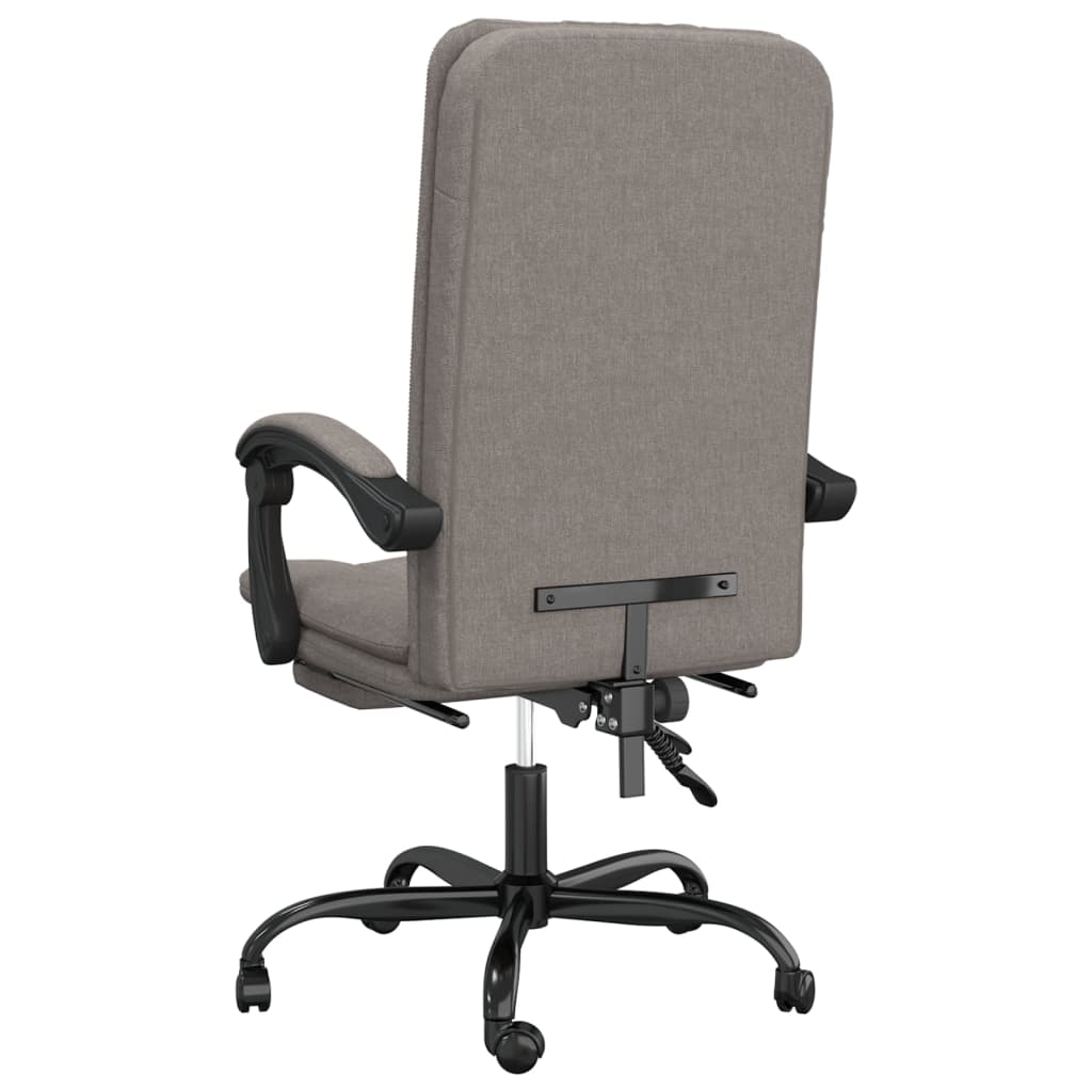Office Chair with Reclining Function Taupe Fabric