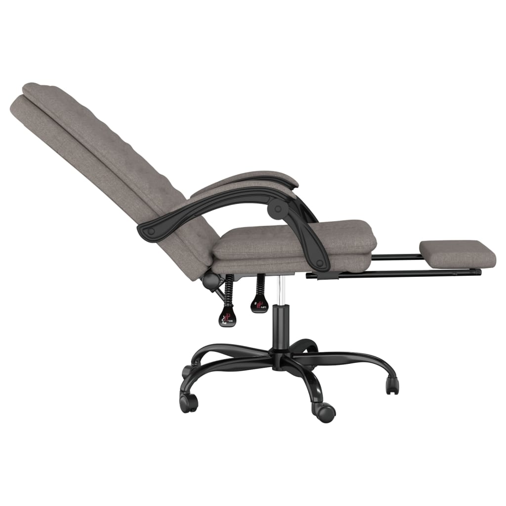 Office Chair with Reclining Function Taupe Fabric