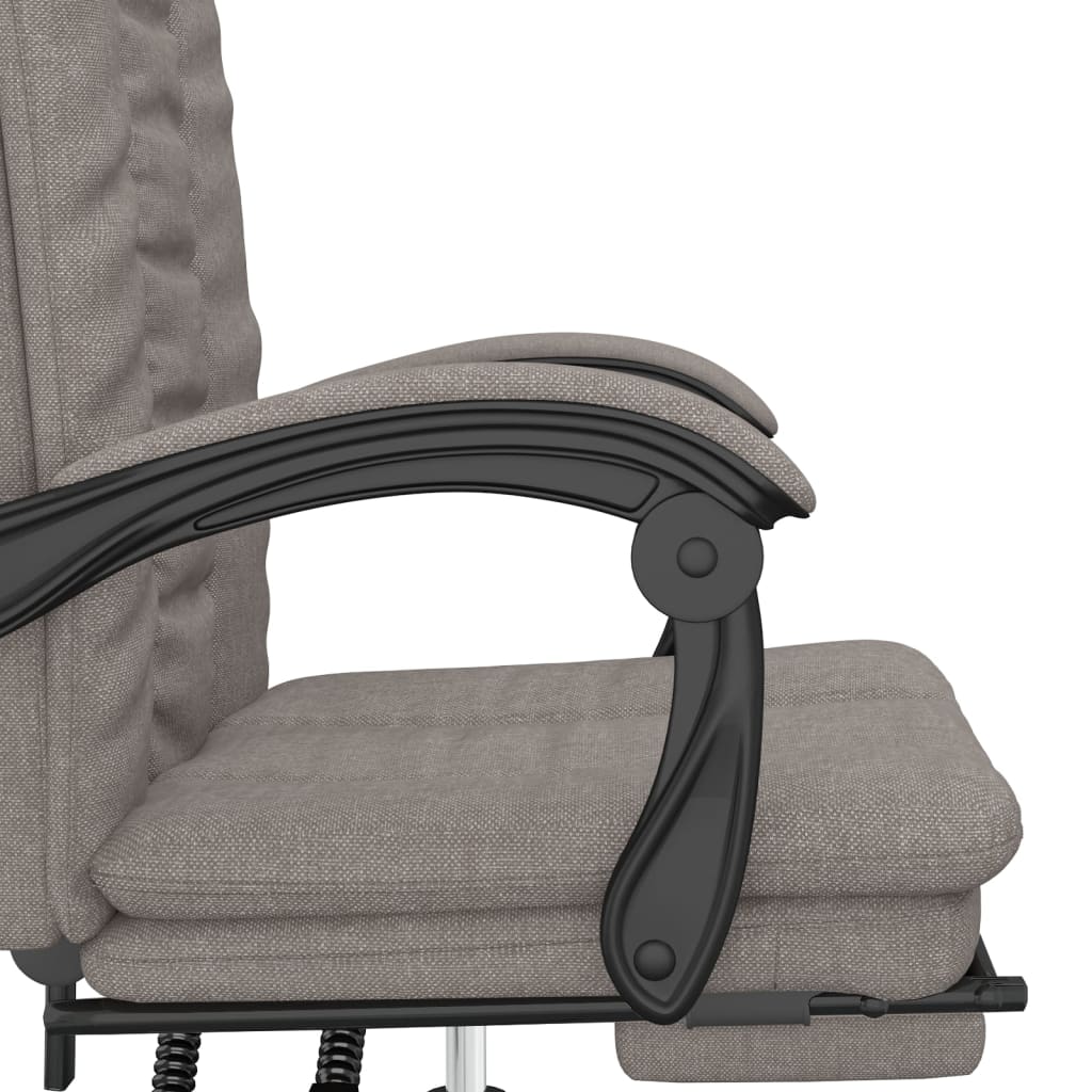 Office Chair with Reclining Function Taupe Fabric