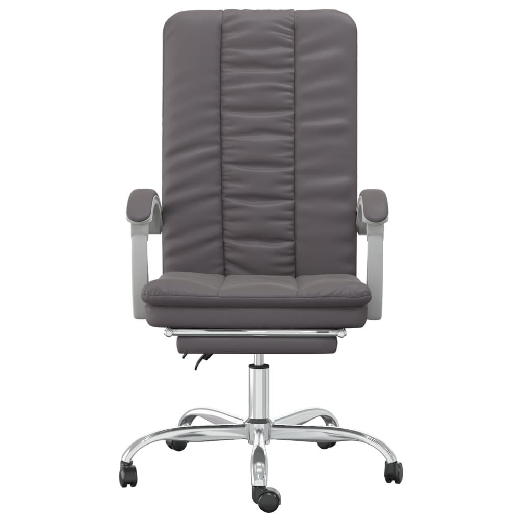 Bürostuhl mit Liegefunktion Grau Kunstleder