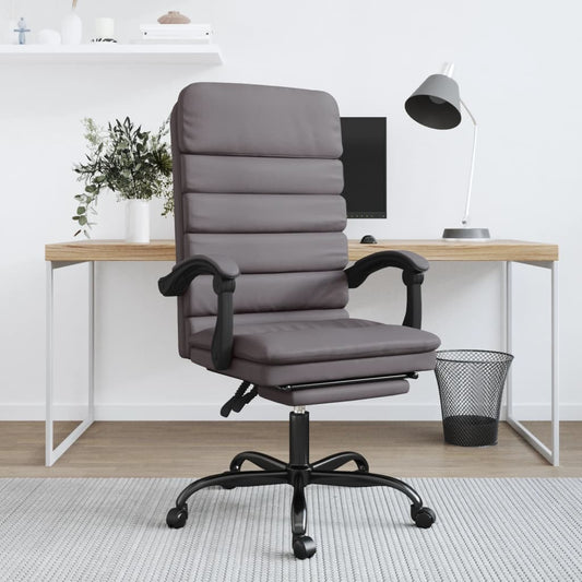 Bürostuhl mit Massagefunktion Grau Kunstleder