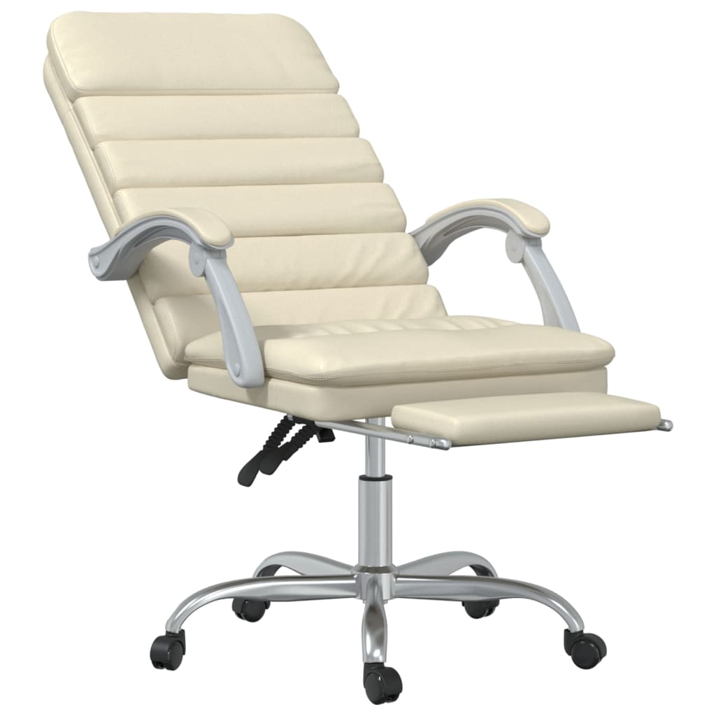 Bürostuhl mit Massagefunktion Creme Kunstleder