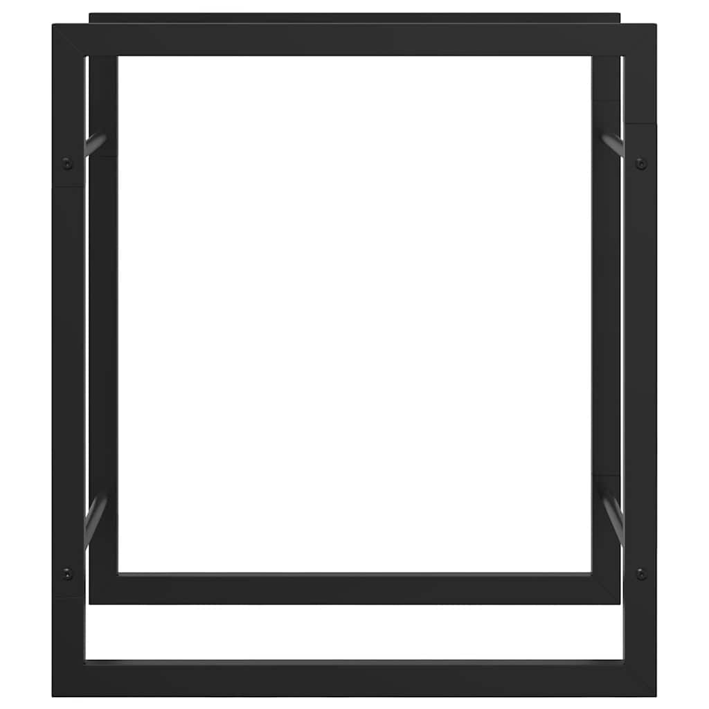 Brennholzregal Mattschwarz 50x28x56 cm Stahl