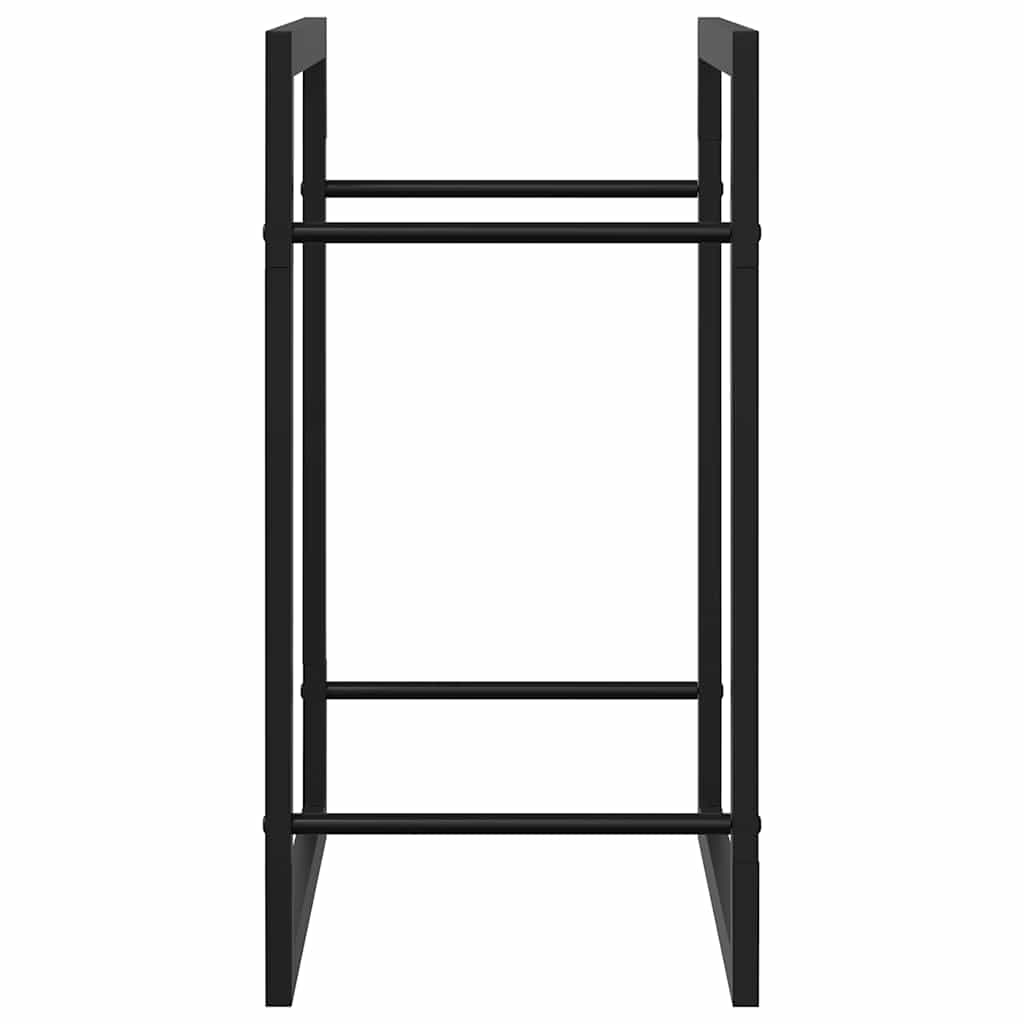 Brennholzregal Mattschwarz 50x28x56 cm Stahl