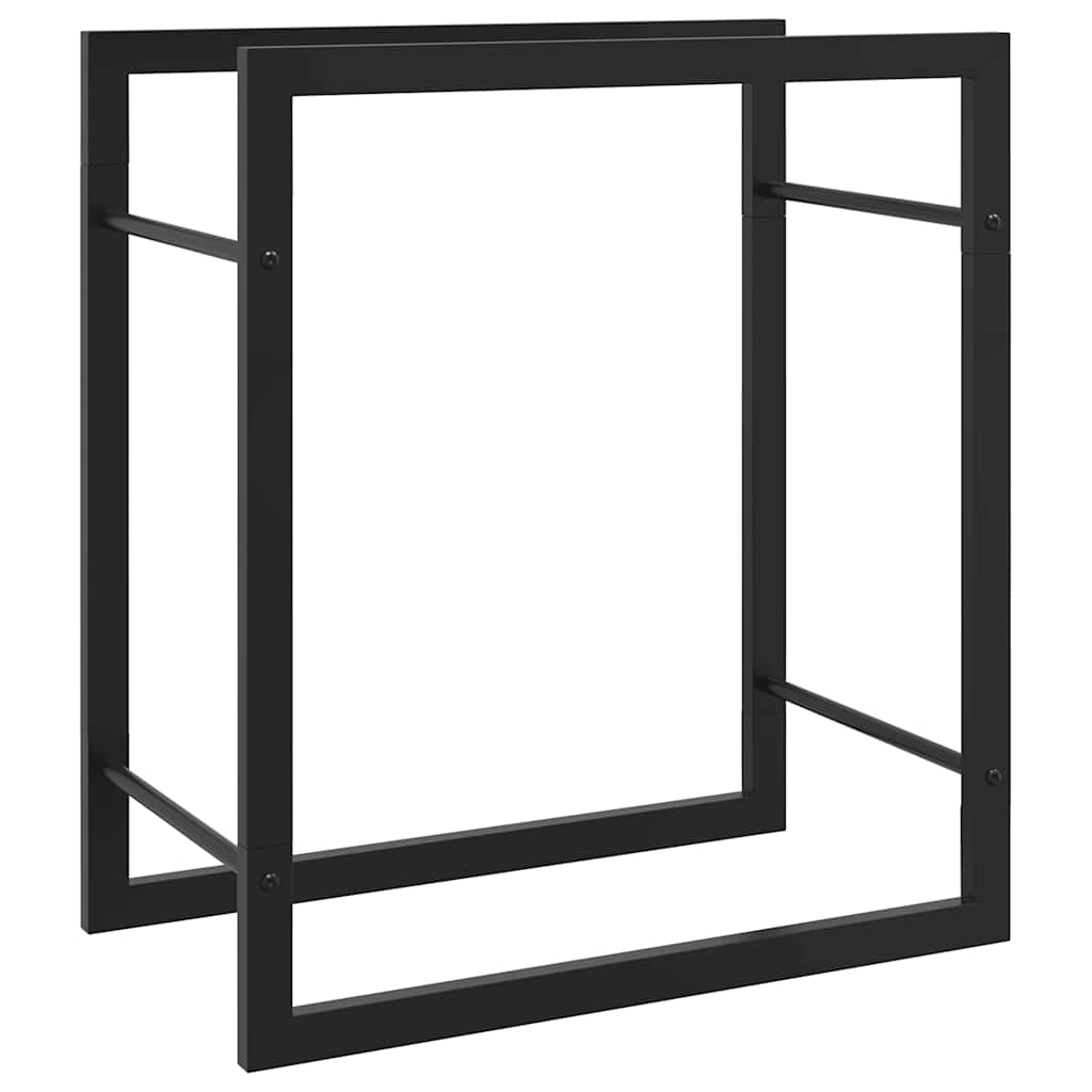 Brennholzregal Mattschwarz 50x28x56 cm Stahl