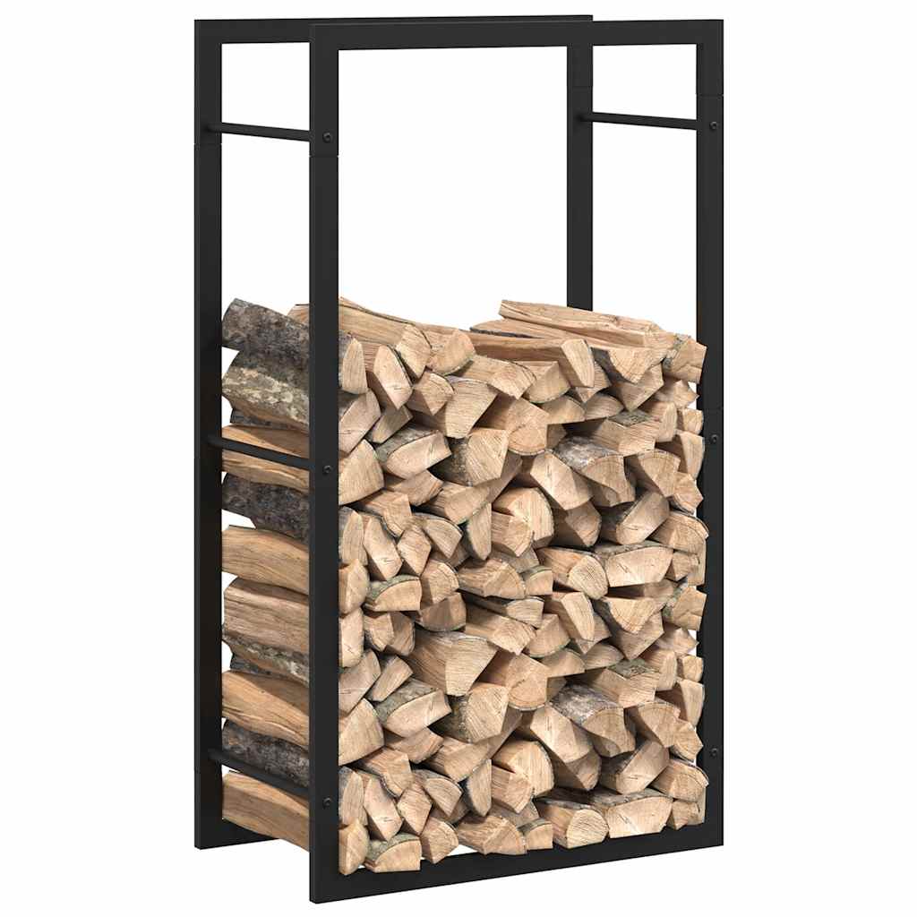 Brennholzregal Mattschwarz 50x28x94 cm Stahl