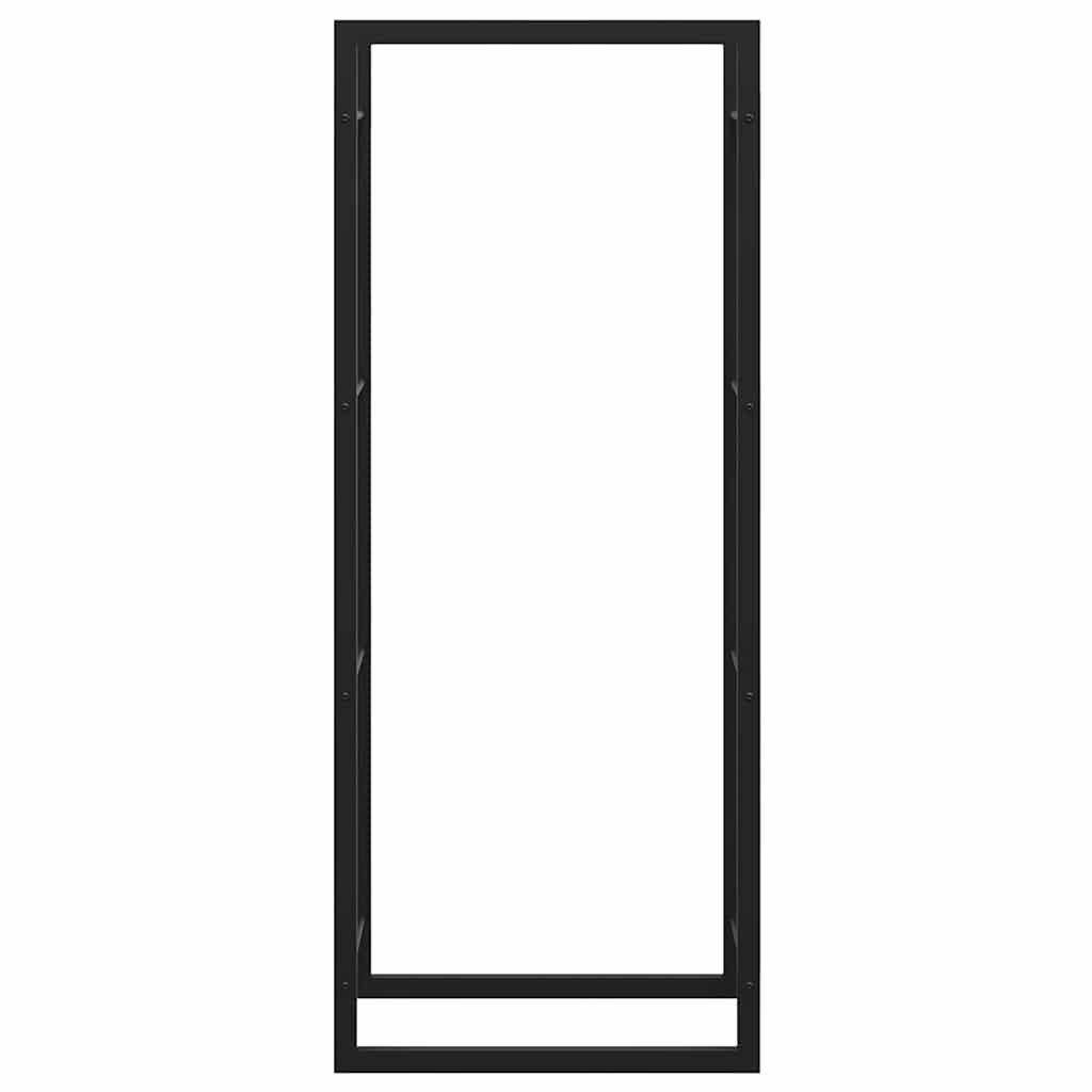 Brennholzregal Mattschwarz 50x28x132 cm Stahl