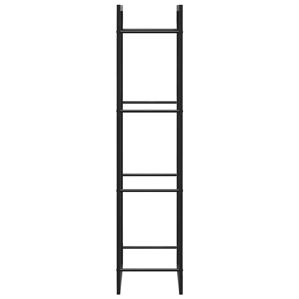 Brennholzregal Mattschwarz 50x28x132 cm Stahl