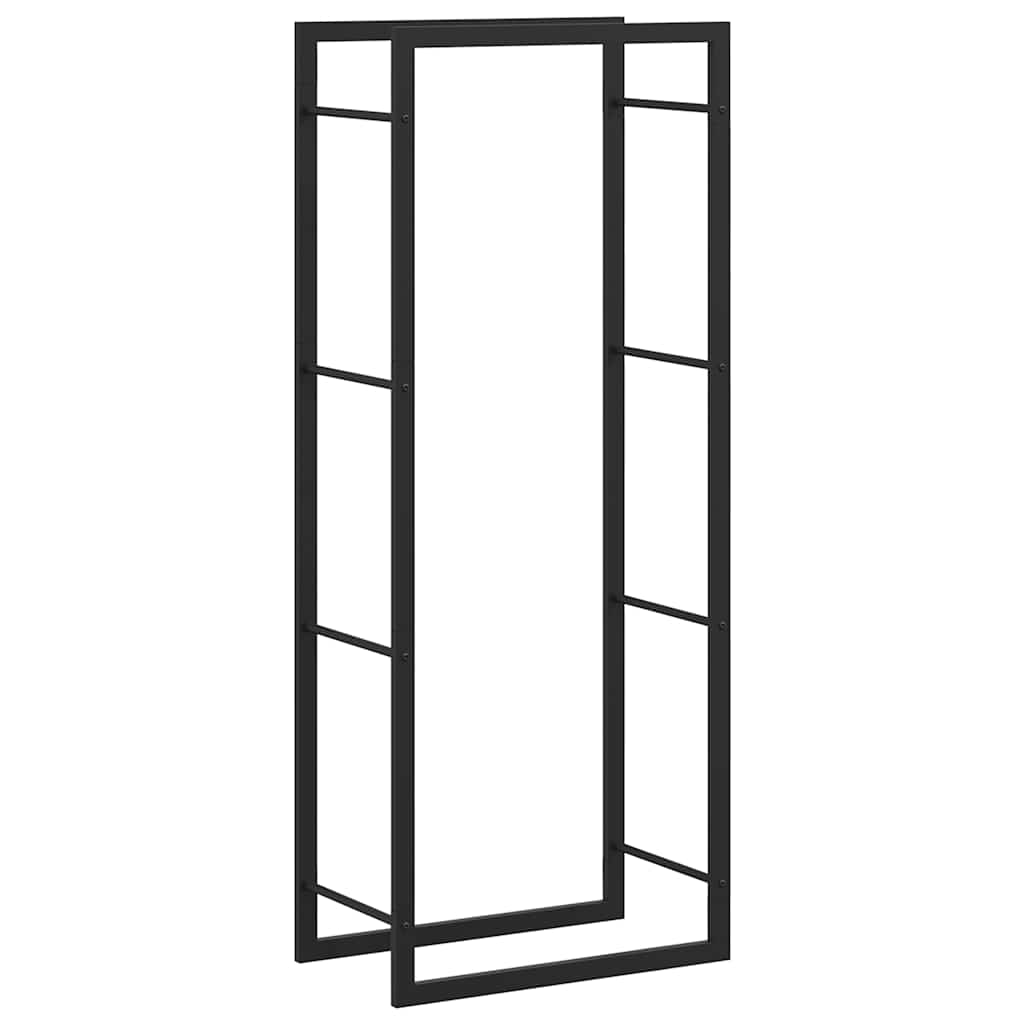 Brennholzregal Mattschwarz 50x28x132 cm Stahl