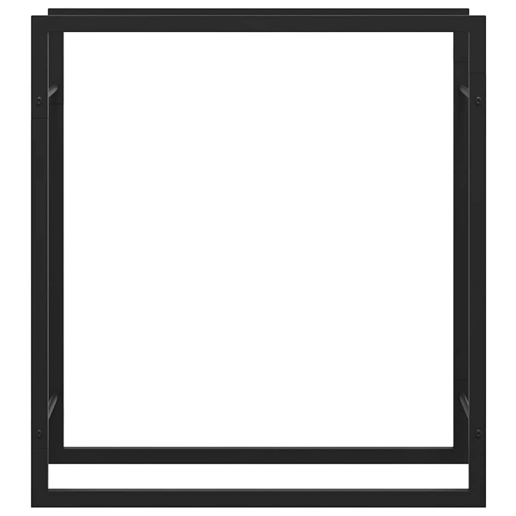 Brennholzregal Mattschwarz 80x28x86 cm Stahl