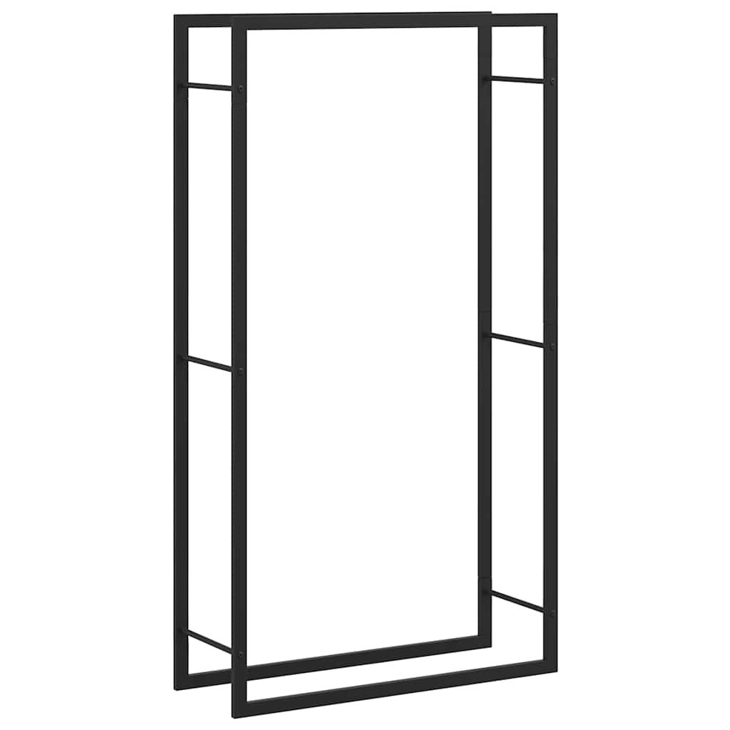 Brennholzregal Mattschwarz 80 x 28 x 154 cm Stahl