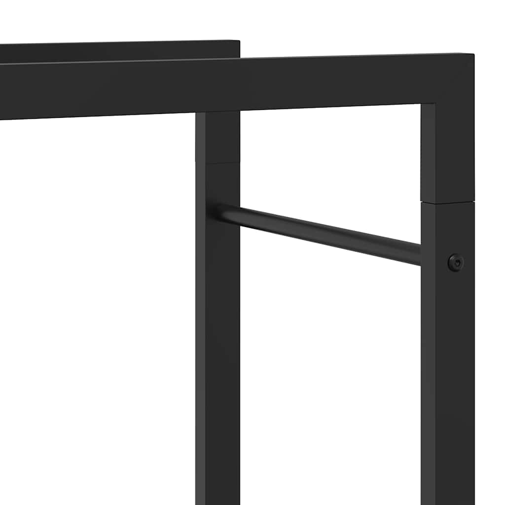 Brennholzregal Mattschwarz 110x28x214 cm Stahl