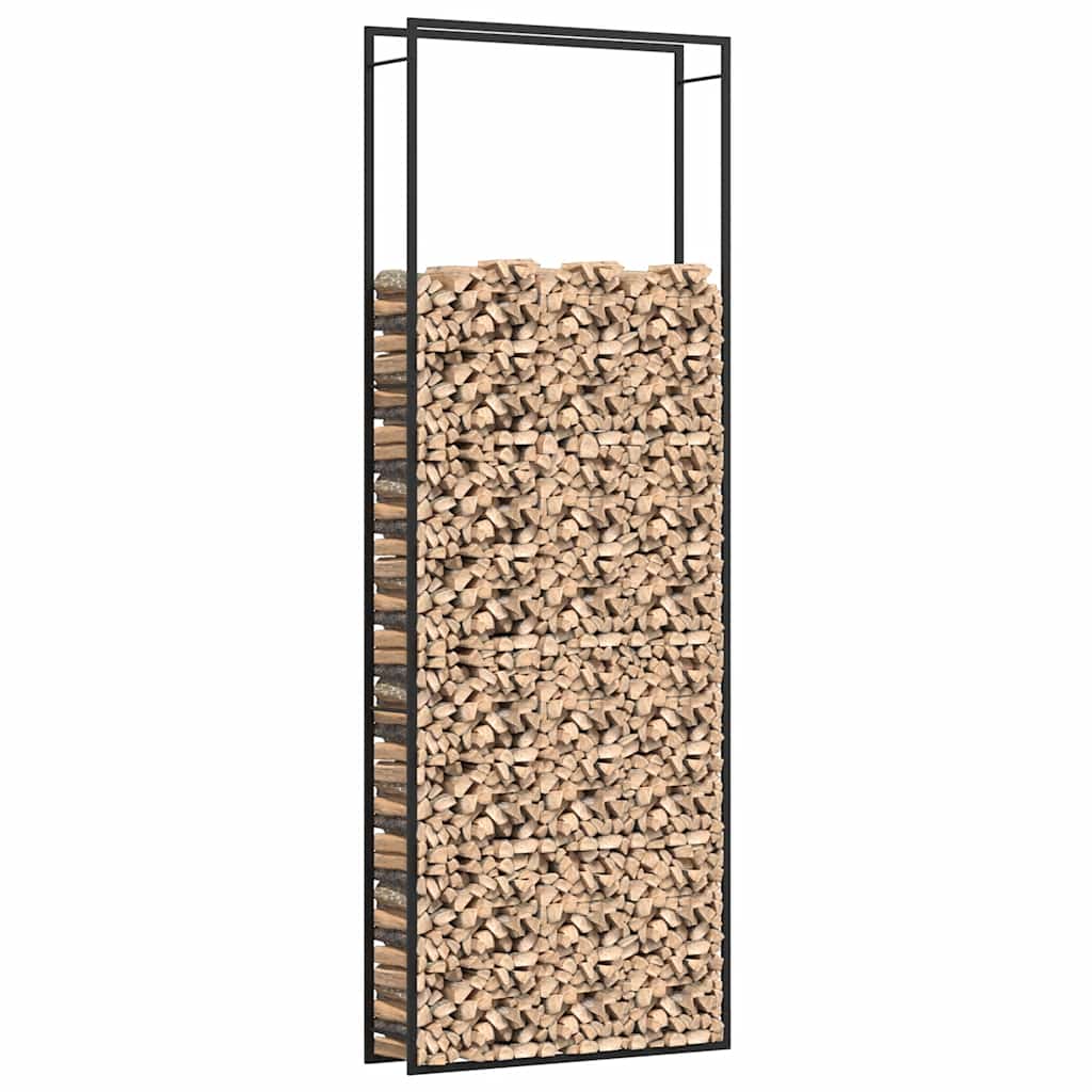 Brennholzregal Mattschwarz 110x28x312 cm Stahl