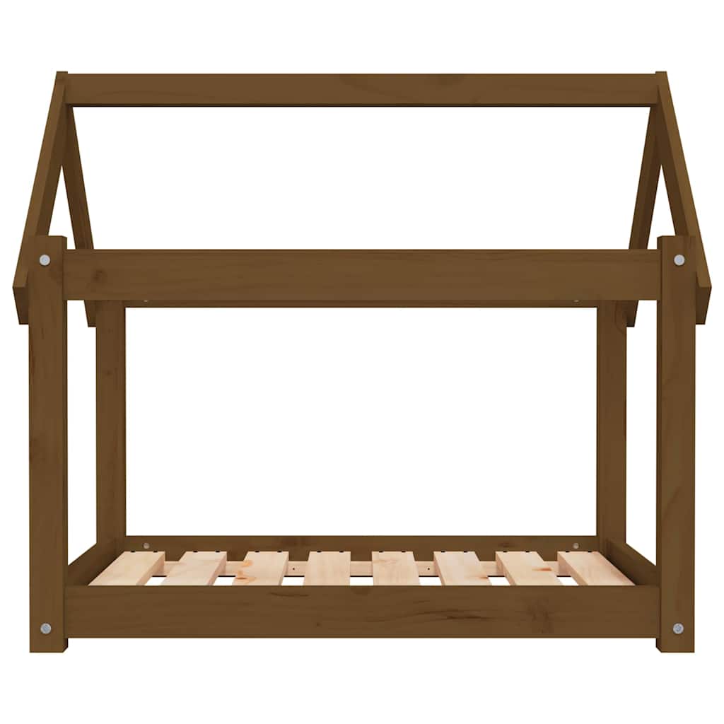 Hundebett Honigbraun 81x60x70 cm Massivholz Kiefer
