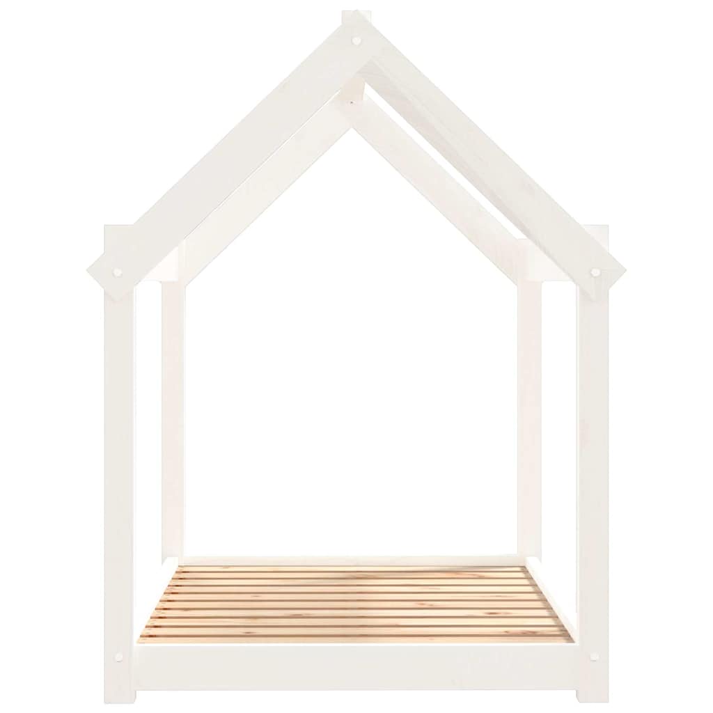 Hundebett Weiß 101x70x90 cm Massivholz Kiefer