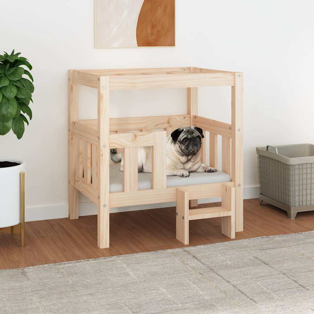 Hundebett 65,5x50,5x70 cm Massivholz Kiefer