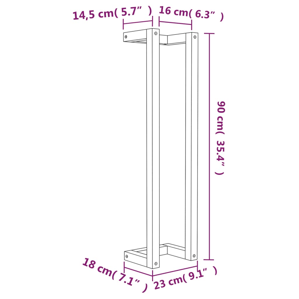 Towel Rack White 23x18x90 cm Solid Pine