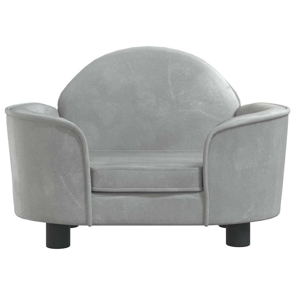 Hundebett Hellgrau 66x40x45 cm Samt
