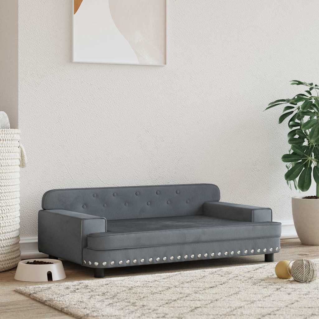 Hundebett Dunkelgrau 90x53x30 cm Samt