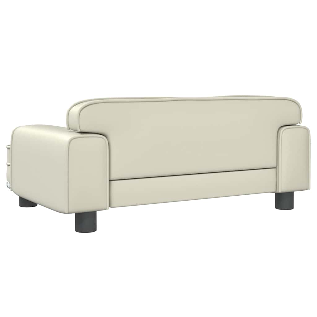 Hundebett Creme 70x45x30 cm Kunstleder