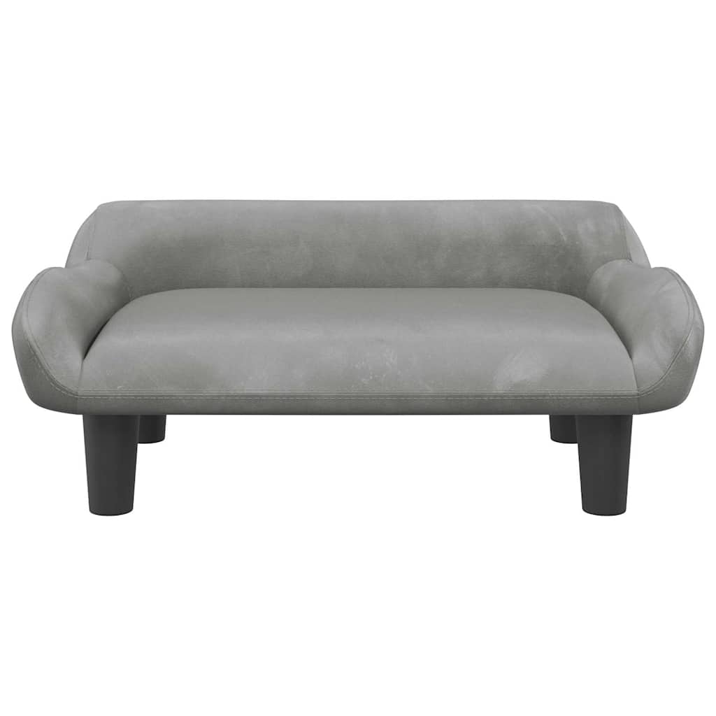 Hundebett Hellgrau 70x40x24 cm Samt