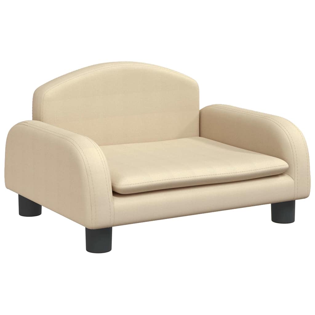 Hundebett Creme 50x40x30 cm Stoff