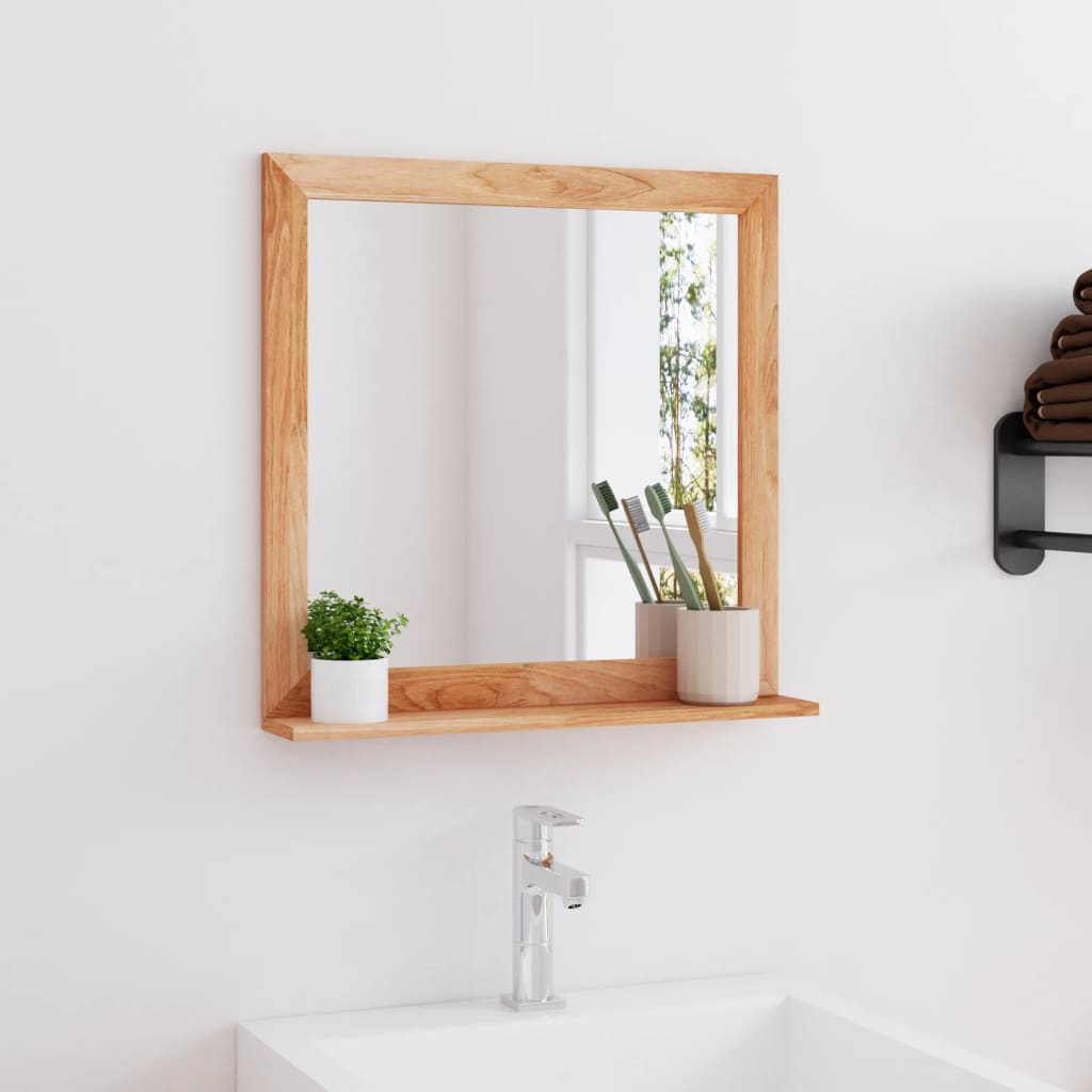 Miroir mural 55x55 cm Noyer massif