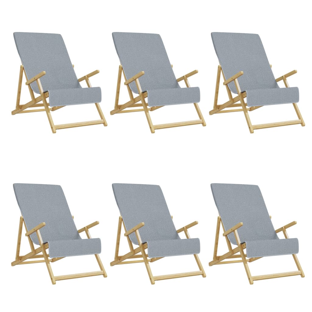Serviettes de plage 6 pcs Gris 60x135 cm Tissu 400 GSM