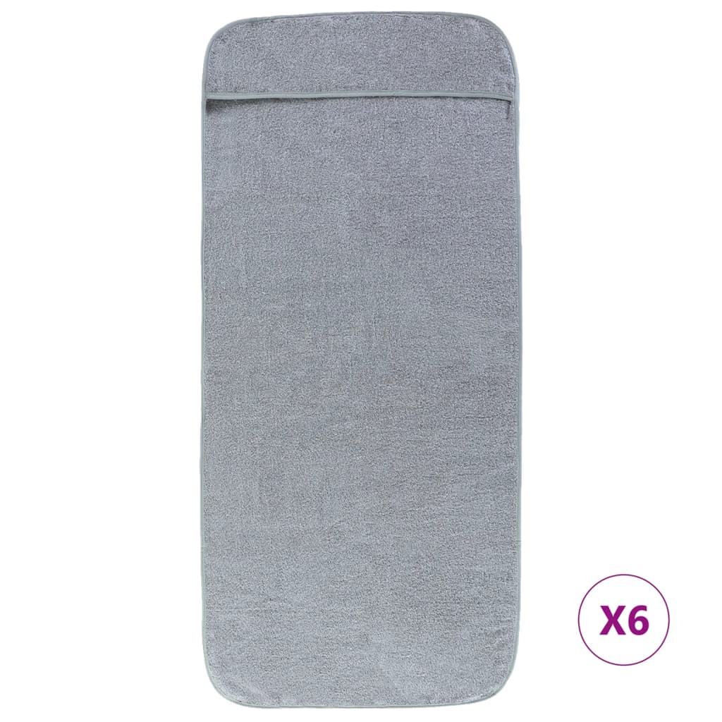 Serviettes de plage 6 pcs Gris 60x135 cm Tissu 400 GSM